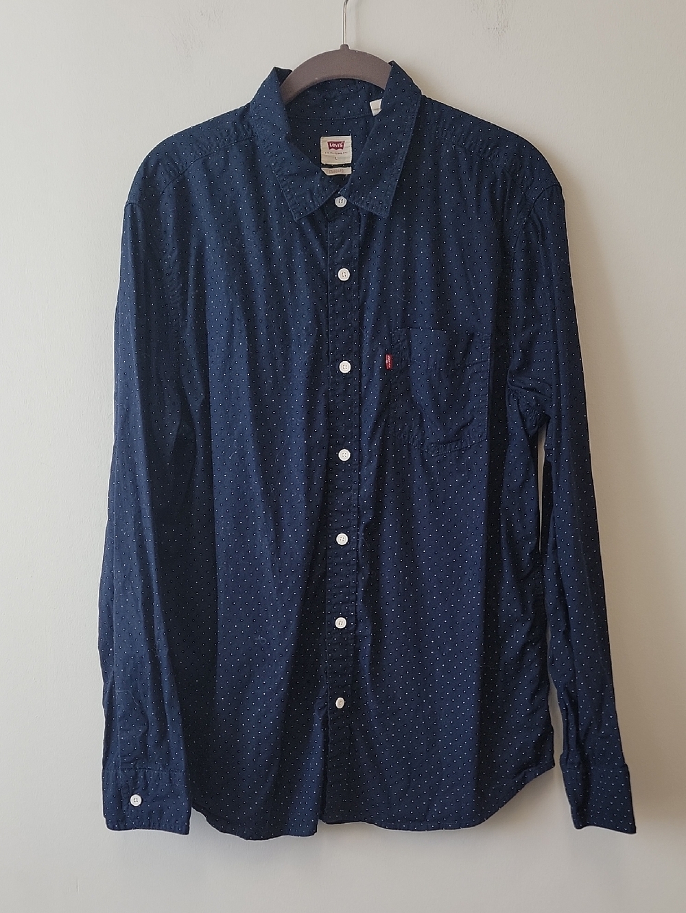 Levi's Casual Dark Navy Microdot Button-Down Shirt